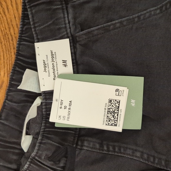 NWT H&M lined black boys jeans jogger size 10 - Picture 2 of 3